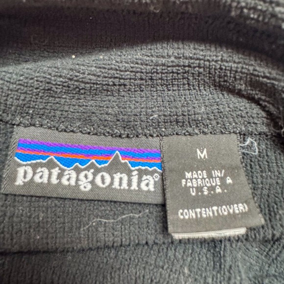 Vintage Patagonia Pullover Mens Medium Black Polartec Fleece Zip Up Made USA 90s - Picture 8 of 14